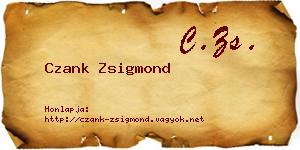 Czank Zsigmond névjegykártya